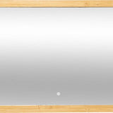 Bamboe Wandspiegel Rechthoek met LED verlichting 47x66 cm - Bruin