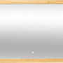Bamboe Wandspiegel Rechthoek met LED verlichting 47x66 cm - Bruin