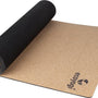 Yogamat Kurk Premium Ecoyogi - 185 x 61 x 0,4 cm (incl. draagriem) - zorgt juist bij vochtige omstandigheden voor betere grip - anti-slip natuurrubber aan de onderzijde