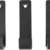 Marcellis - 3x Industriële ophang haak - jas haak - mat zwart - metaal - 8cm - ook voor aan plank