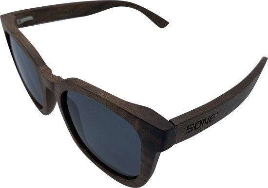 5one® Rome Walnut zonnebril met lens - houten dames zonnebril