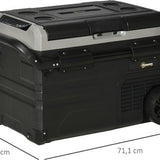 Koelbox auto 40L met LED verlichting compressor koelkast met Handgrepen Transportwielen 12/24V DC en 110-240V AC grijs