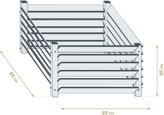 Westmann Compostbak hout Konni S - 85x85x80 cm