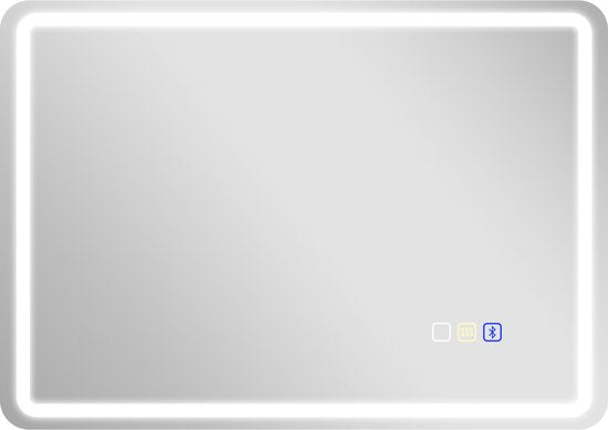 Badkamerspiegel met LED-verlichting met speaker - Anti-condens - 50 x 70 cm - Zilver