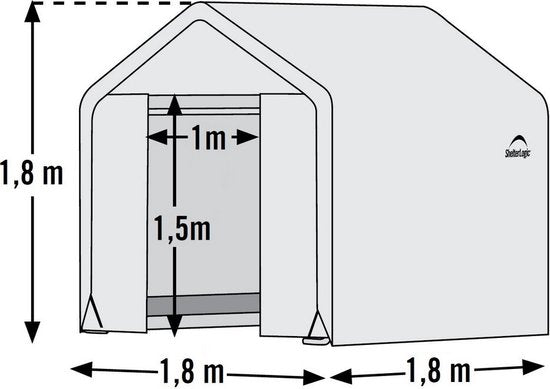 ShelterLogic® Tuinkas SL70682 - Broeikas - 180x180x180 cm