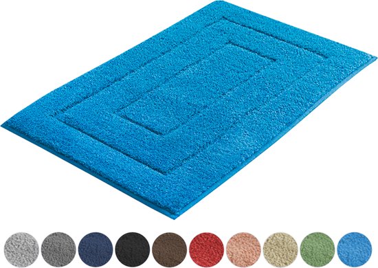 AKSA Home® Badmat 50x80 cm - Douchemat antislip - Badmat antislip - Badkamermat - Vloerkleed - Lichtblauw