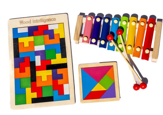 - Tangram - Houten speelgoed - 3 - Educatief - Vanaf 3 Jaar