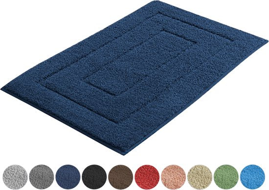 AKSA Home® Badmat 50x80 cm - Douchemat antislip - Badmat antislip - Badkamermat - Vloerkleed - Donkerblauw