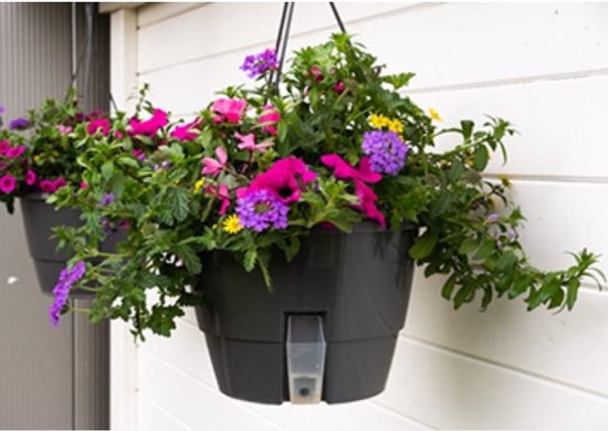 Aqua Easy - Met Waterreservoir - 32cm - Hangppot voor buiten - Bloempotten voor buiten - Bloempot - Waterbesparend -Bloempot buiten - Bloempot Kunststof - Planten hanger - Bloempotten - Cadeau - Verjaardag Cadeau - Moederdag Cadeau - Vaderdag Cadeau.