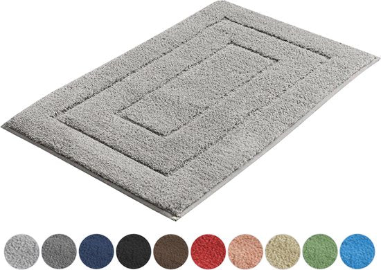 AKSA Home® Badmat 50x80 cm - Douchemat antislip - Badmat antislip - Badkamermat - Vloerkleed - Lichtgrijs