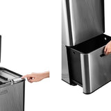 Luzzo Kansas Push Afvalscheidingsprullenbak 63 liter 3 bakken