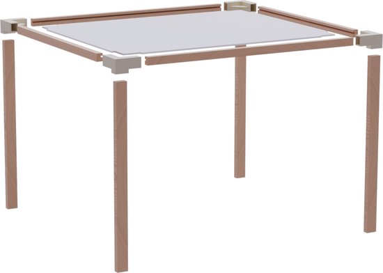 Fixwood Kinder Tafel- en Stoelenset – Natuurlijk Hout & Kunststof – Duurzaam Speel- en Leermeubel – 3-delig (1 Tafel + 2 Stoelen)