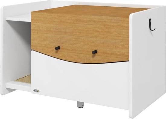 4goodz Kattenbak-Meubel met lade - 78x50x52 cm - Wit/Bruin
