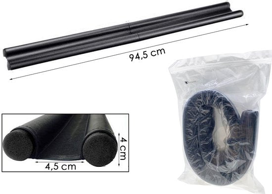 Tochtstopper Deur - Tochtrol - 94.5 cm - Zwart - Seal Strip - Tochtstrip - Tochtkussen - Tochthond - Tochthond Dubbel - Dubbele Tochtrol - Tochtkussen voor Deur