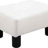 4goodz Hocker Kunstleren Voetenbank Poef 02-0240 - Wit