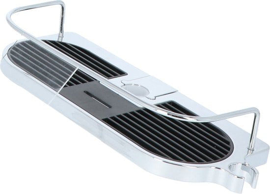 4Goodz zwart chromen doucheplank voor douchestang 30x12x5cm