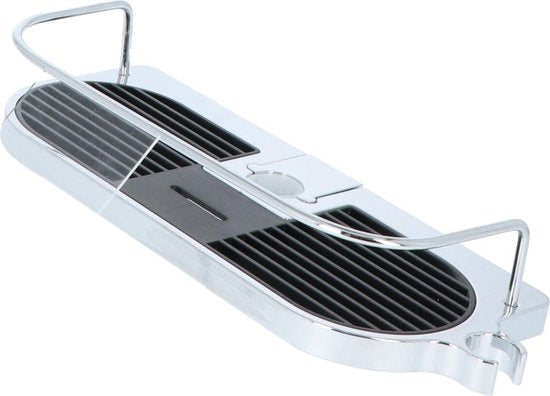 4Goodz zwart chromen doucheplank voor douchestang 30x12x5cm