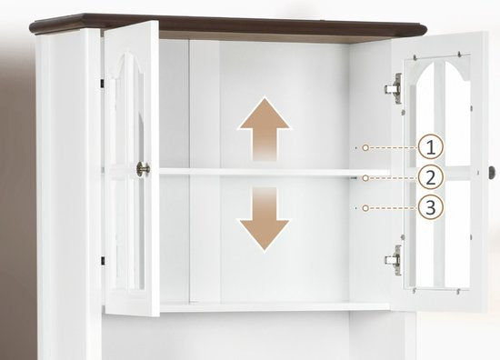 Keukenkast buffetkast met 2 laden en 2 Open vakken 76x38x182 cm