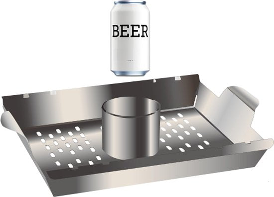 4cookz® 3-in-1 RVS BBQ groenterooster/Kiprooster - Chicken on Beercan
