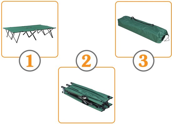 Opvouwbaar Campingbed extra Breed, Veldbed 125x193cm