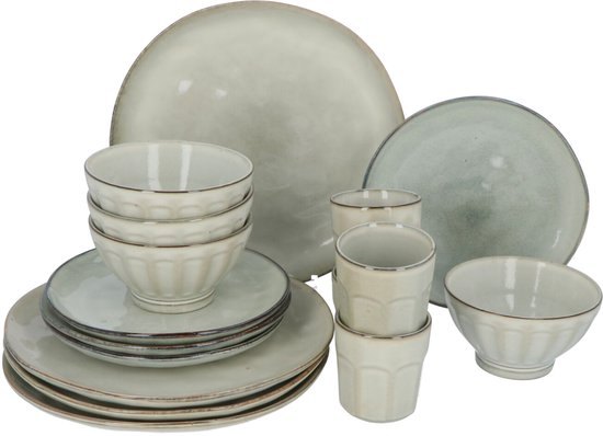Servies 16 delig 4-persoons - Reactive Glaze