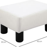 4goodz Hocker Kunstleren Voetenbank Poef 02-0240 - Wit