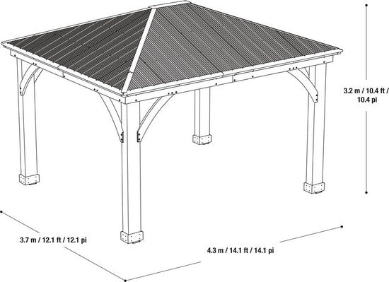 Westmann - YD12941 - Paviljoen - Pergola - Partytent - 317 x 365 x 427 cm