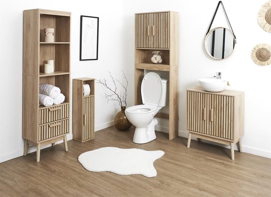 Wastafelonderkast Klaus met Uitsparing - 30x60x70 cm - Wastafelmeubel Bruin