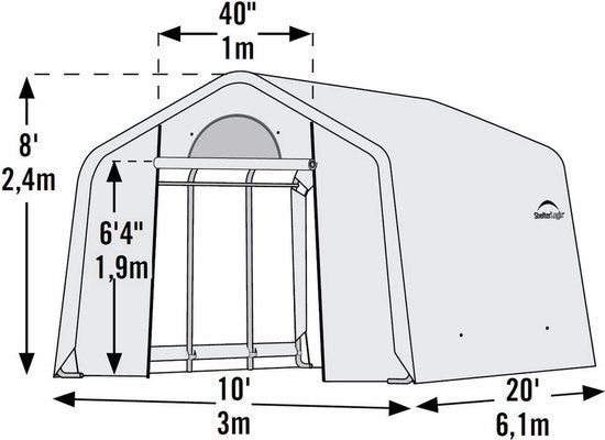 ShelterLogic® Tuinkas Extra Groot SL70658 - Broeikas - 610x300x240 cm