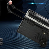 Koelbox auto 40L met LED verlichting compressor koelkast met Handgrepen Transportwielen 12/24V DC en 110-240V AC grijs