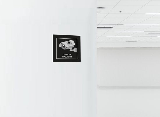 24ME® - 4 Stuks Camera bewaking bord - Zelfklevend - 10x10cm - Cameratoezicht - Camerabewaking