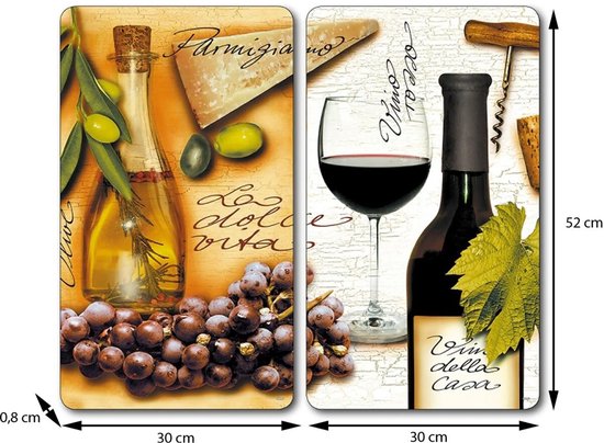 Kookplaat Afdekplaten Glas Italy Design - Voor Inductie & Keramisch – 2‑st.