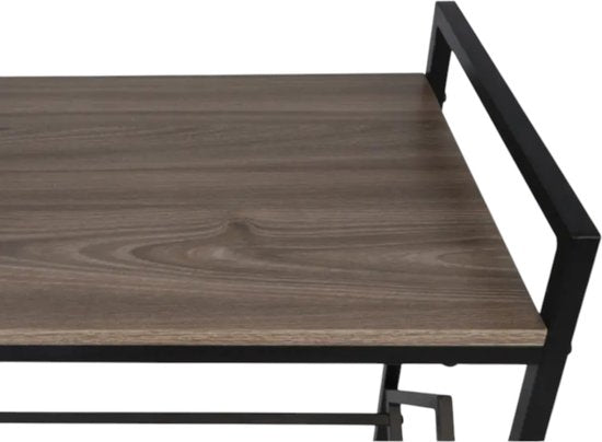 Multifunctioneel LP Opbergsysteem - Zwart met Hout - LP Kast met Wielen - Bijzettafel & Nachtkastje - Langspeelplaat Houder & Organizer - Stijlvol Elpee Rek