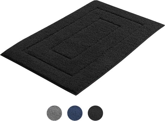 AKSA Home® Badmat 60x90 cm - Douchemat antislip - Badmat antislip - Badkamermat - Vloerkleed - Zwart