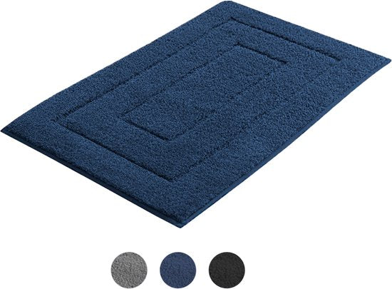 AKSA Home® Badmat 60x90 cm - Douchemat antislip - Badmat antislip - Badkamermat - Vloerkleed - Donkerblauw
