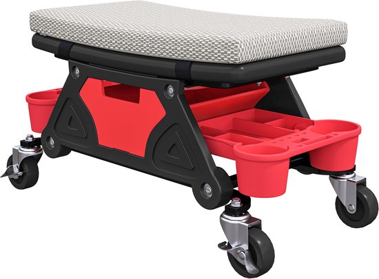 Werkplaatskruk met Wielen en Opbergruimte - 35 cm Hoog - tot 135 kg Belastbaar