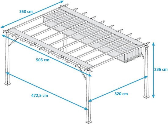 Paragon Outdoor - ST05000 - Paviljoen - Pergola - Partytent - 236 x 350 x 505 cm
