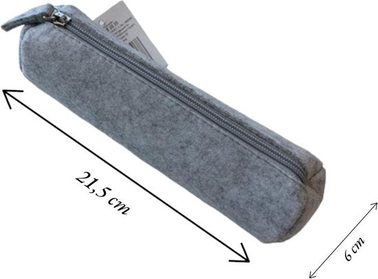 Etui - Grijs - Vilt - Opberger voor Pennen, Stiften en Scharen - Multifunctioneel - Pennenopberger