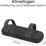 Armleuning Kussen Bureaustoel - 25,7 x 7,5 x 3 CM - Universeel - Zwart - 2 Stuks - Elleboog Kussen
