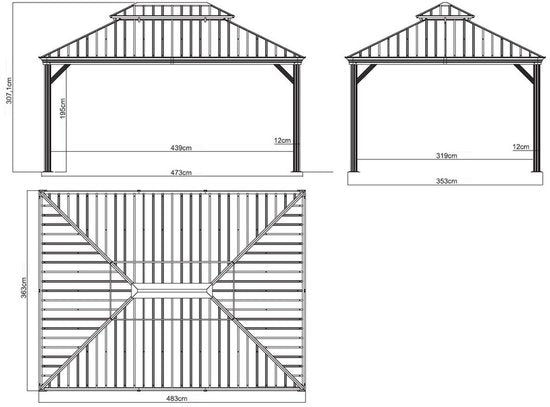 Sojag - SJ07110 - Paviljoen - Pergola - Partytent - 307 x 363 x 483 cm