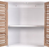 4goodz Wandkast Badkamer MDF Stockholm 52x22x55cm - wit/bruin