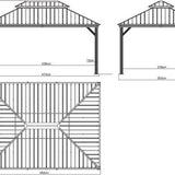 Sojag Paviljoen Pergola Messina 363x483x307 cm - Antraciet