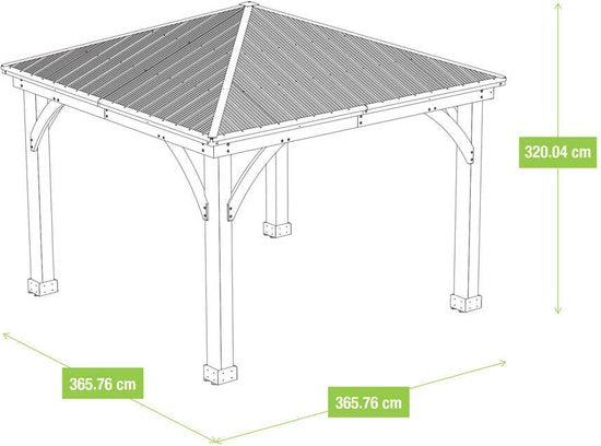 Westmann - YD12810 - Paviljoen - Pergola - Partytent - 320 x 366 x 366 cm