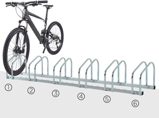 Fietsenrek voor 6 Fietsen Staal - Wand of Vloermontage 33x179x27 cm