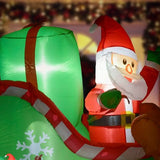 Kerstman met Slee & Rendier opblaasbaar - LED-verlichting - 210x80x140 cm
