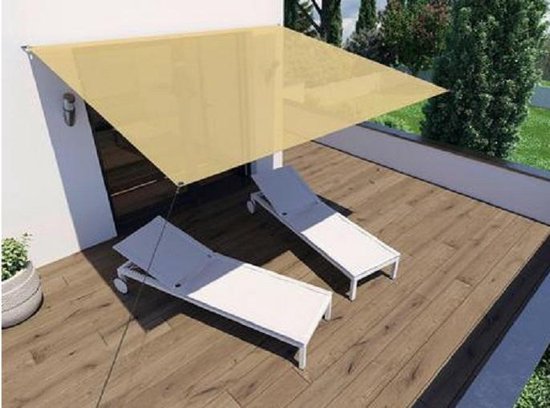 HanSe® Schaduwdoek Rechthoek Waterdoorlatend 5x7 m Zonnedoek