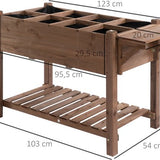 4goodz verhoogde plantenbak 54x123x74 cm met 8 vaks-verdeler