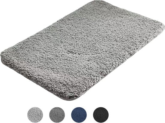 AKSA Home® Badmat 50x80 cm - Douchemat antislip - Badmat antislip - Badkamermat - Vloerkleed - Lichtgrijs