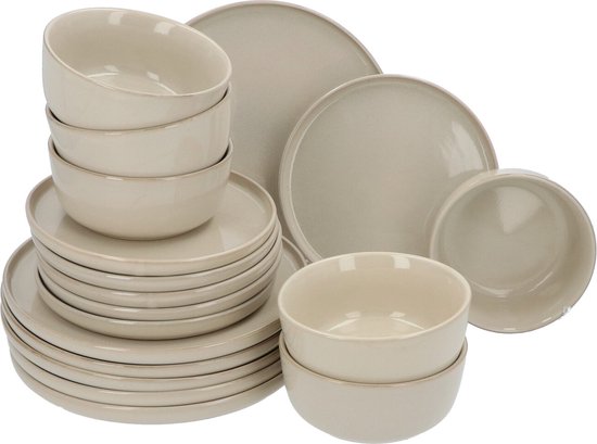6 persoons 18-delig servies Terre Geglazuurd Keramiek