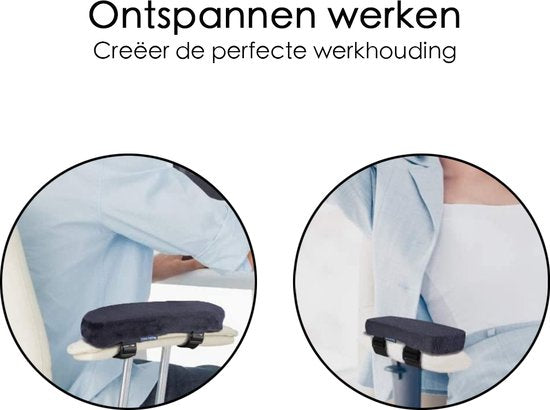 Armleuning Kussen Bureaustoel - Universeel - Zwart - 2 Stuks - Elleboog Kussen - 25,7 x 7,5 x 3 CM - Armkussen